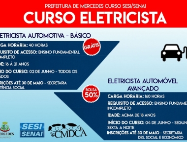 Inscrições para cursos de eletricista automotivo estão abertas em Mercedes