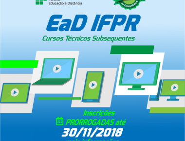 Inscrições para Cursos Técnicos são prorrogadas até o dia 30 de novembro   