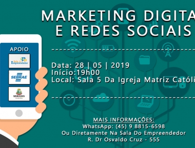 Oficina Marketing Digital e Redes Sociais será realizada no dia 28