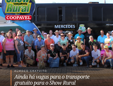 Ainda há vagas para o transporte gratuito ao Show Rural