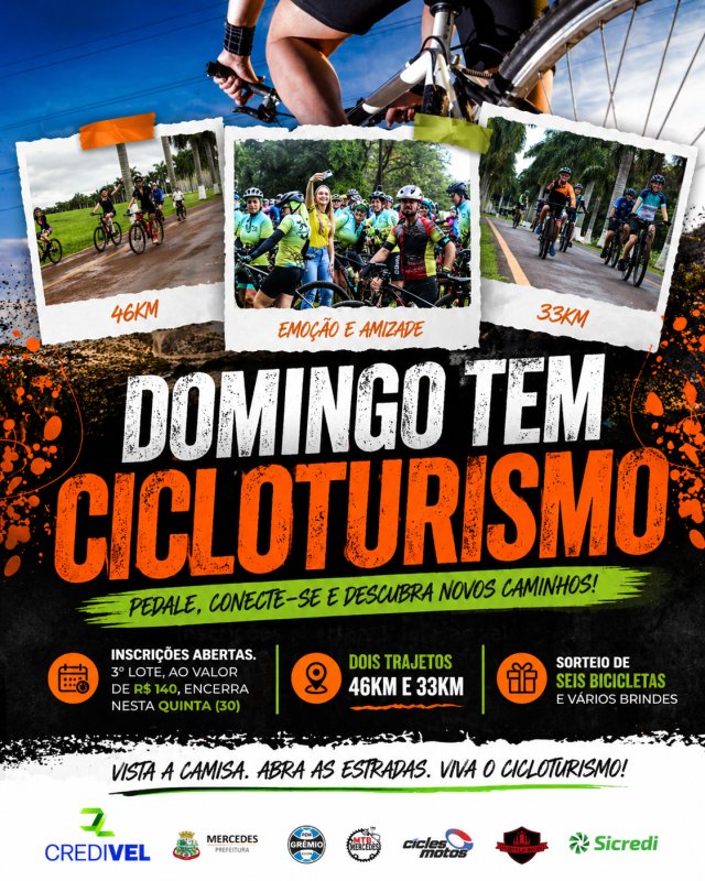 Cicloturismo de Mercedes acontece neste domingo e entra na última semana de inscrições