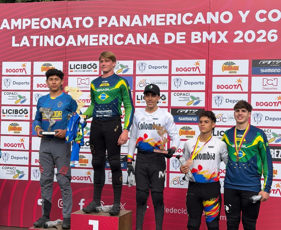 Luis Pereira conquista três pódios em competições de BMX na Colômbia