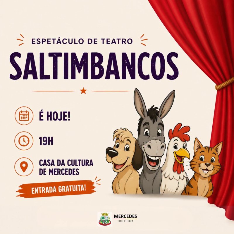 Casa da Cultura recebe hoje o espetáculo Saltimbancos