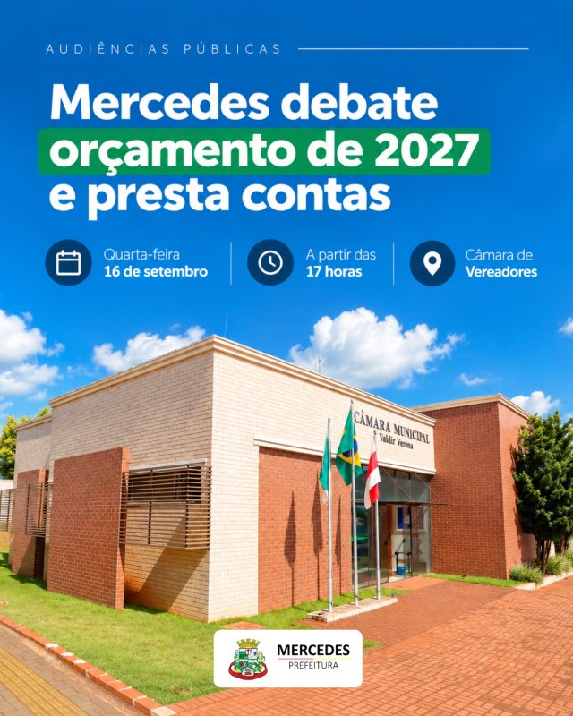 Prefeitura realiza audiências públicas para discutir orçamento de 2027 e prestar contas