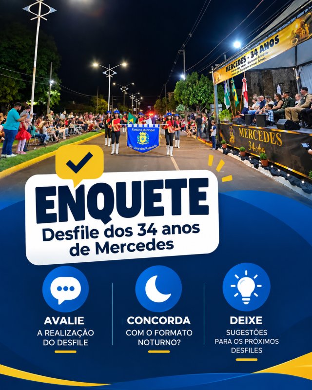 Prefeitura realiza enquete sobre o primeiro desfile noturno de Mercedes